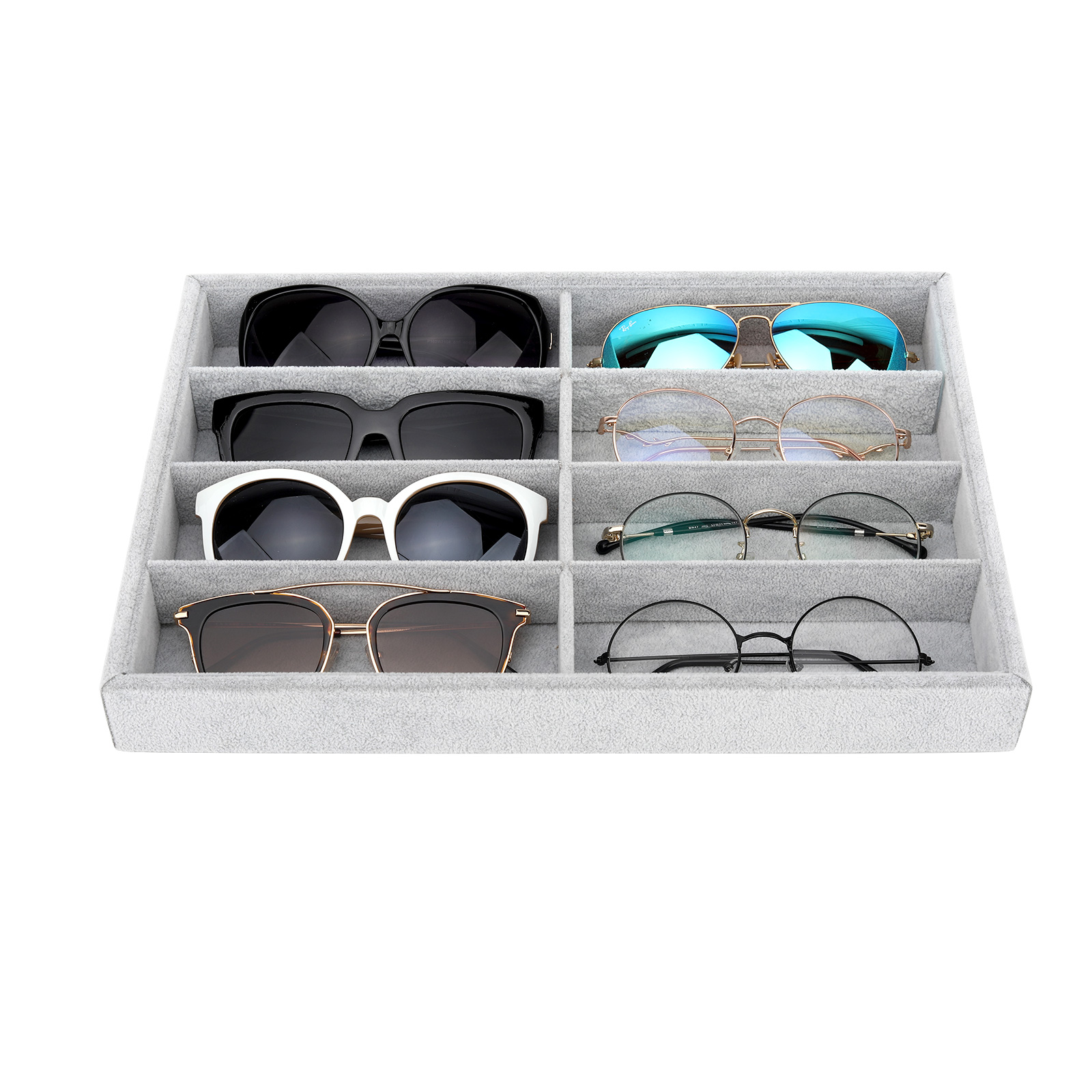 Organizador de gafas de sol, cajón de almacenamiento, caja de 8